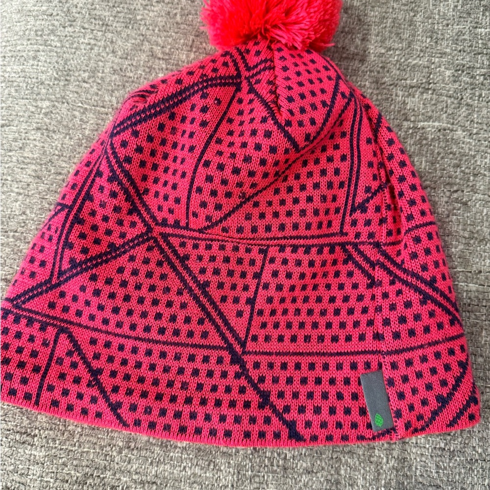 STIO Pink and Black Patterned Beanie